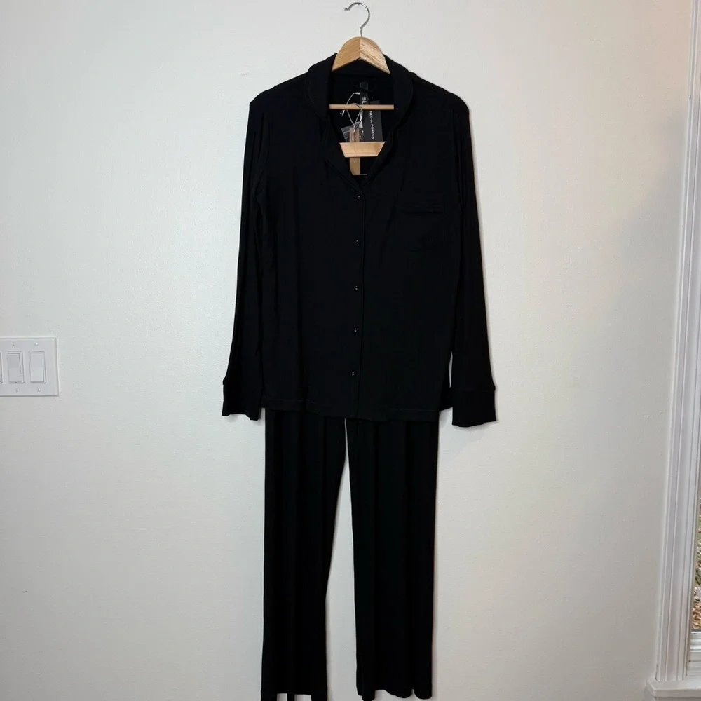 New SKIMS Soft Lounge Rib Sleep Set - Onyx black size small - Picture 4 of 14